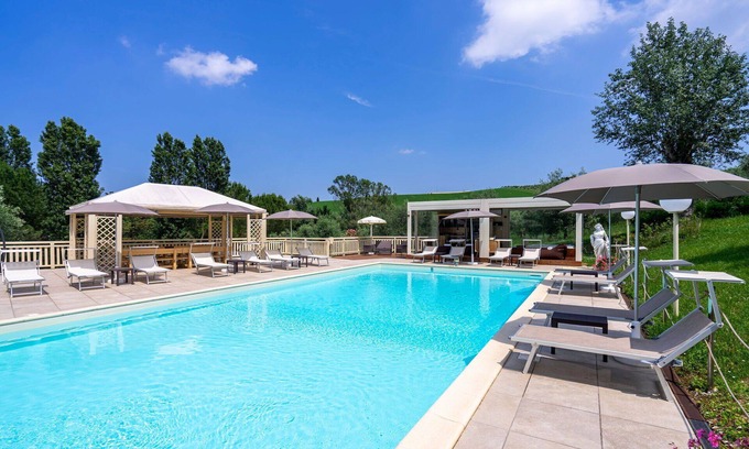 Dogana Villa | Stunning private villa with private pool, hot tub, WIFI, sauna, A/C, TV, patio and panoramic view