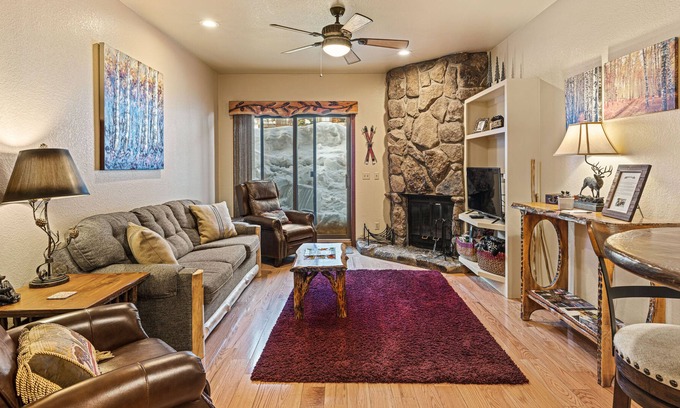 Purgatory Condo | Stylish condo with deck, fireplace, ski locker, & indoor pool access