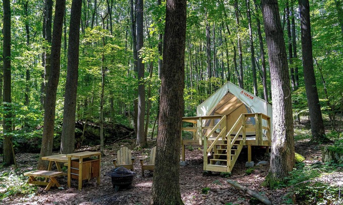 Gans RV Rental | Tentrr State Park Site - WV Coopers Rock State Park - Site C - Single Camp