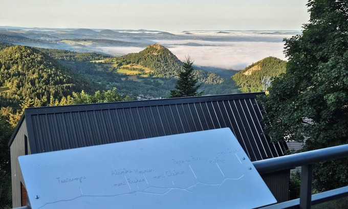 Queyrieres Ski Chalet | Testavoyre: Gîte with breathtaking views of the Haute Loire mountains.