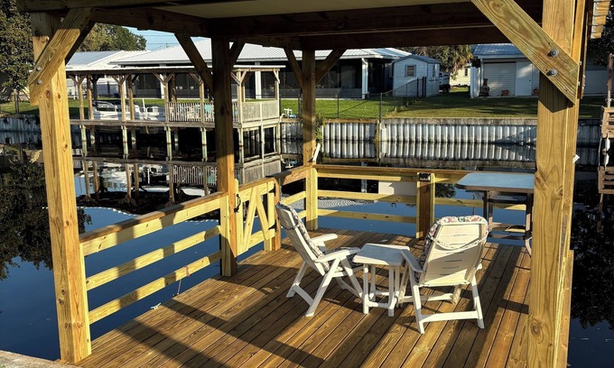 Taylor Creek House | The Bass House water front canal with dock and WiFi.