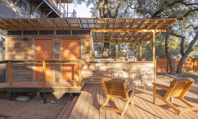 Lakeway RV Rental | The Peacock Yurt at Camposanto ATX Glamping on Lake Travis