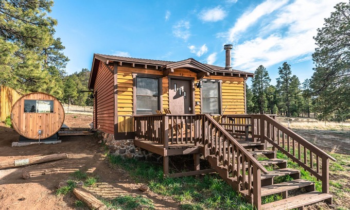 Flagstaff Cabin | Tiny Mountain View Sauna Cabin on 1.5 acres in the Coconino National Forest