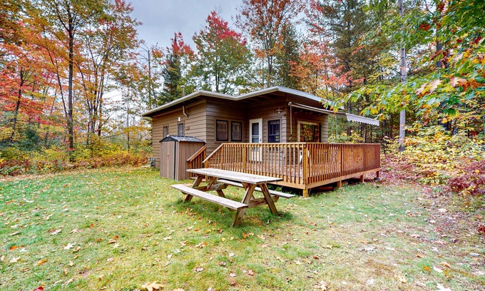 Rhinelander Cabin | Tranquil & serene cabin getaway w/large patio, fire pit, & lovely nature views
