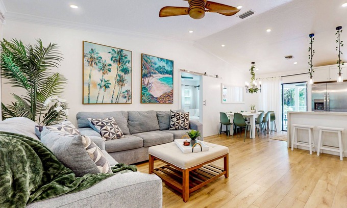 Hunt Club House | Tropical retreat with playground, pool, alfresco dining, bar, games, & streaming