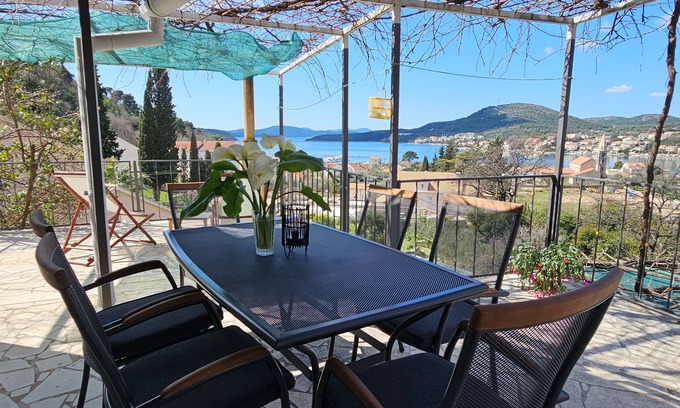 Slano Apartment | Two bedroom apartment with terrace and sea view Slano, Dubrovnik (A-8540-a)