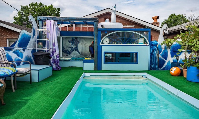 St. Louis House | Unique Home w/Private Pool, Fenced Yard, Projector & 1920's Style Speakeasy!