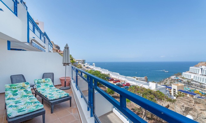 Taurito Apartment | Vacation 'Taurito's Sea Sunset View' with Sea View, Shared Pool and Wi-Fi