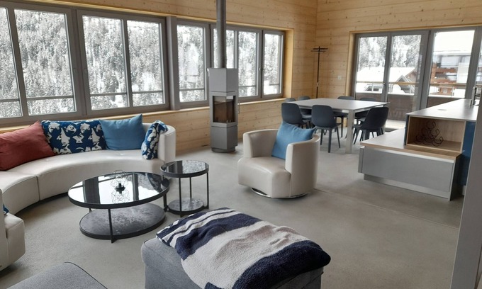 Grimentz Apartment | Very comfortable flat on 2 levels for 6 to 8 people, living room, kitchen area with dishwasher, 2 do