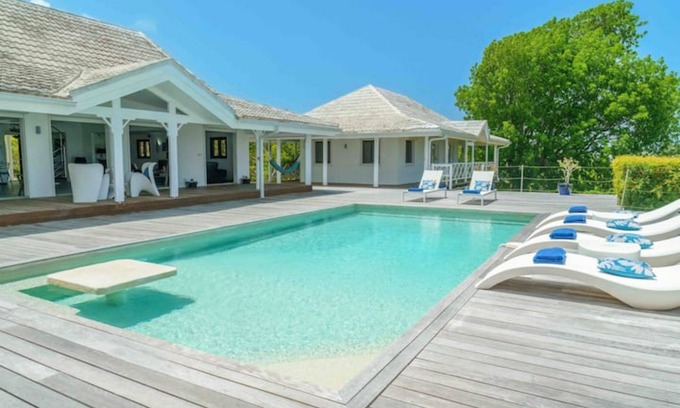 Les Terres Basses Villa | Villa Azur, Low Lands, private tennis court,swimming pool,jacuzzin