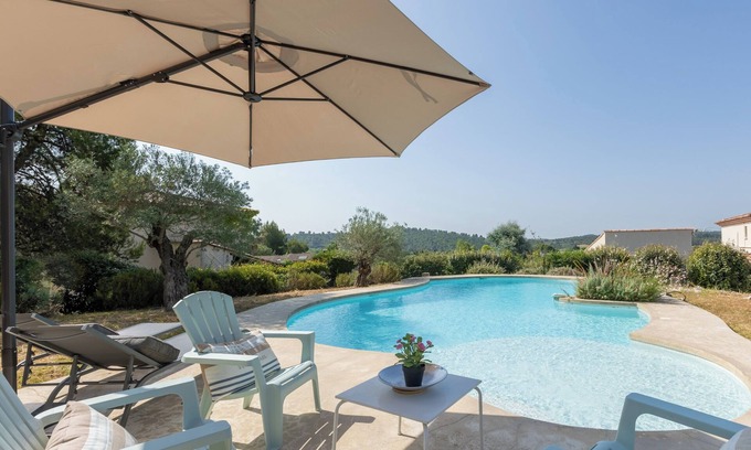 Combaillaux Villa | Villa 4* quiet near Montpellier and the sea, pool, air conditioning, view