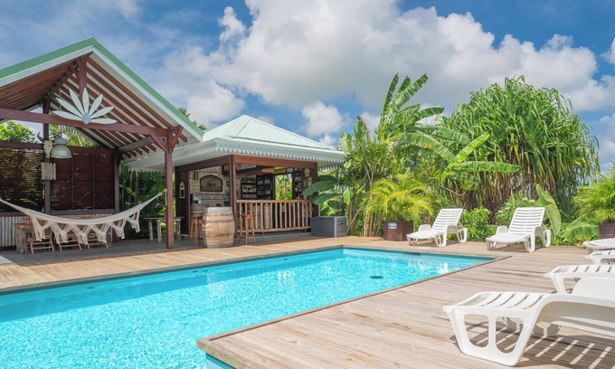 Anse-Bertrand Villa | Villa Catalunya a tropical getaway with a private pool and Caribbean charm.