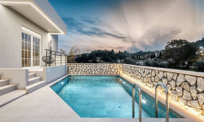 Afandou Villa | Villa "Eldorado Luxury" with Mountain View, Private Pool & Wi-Fi