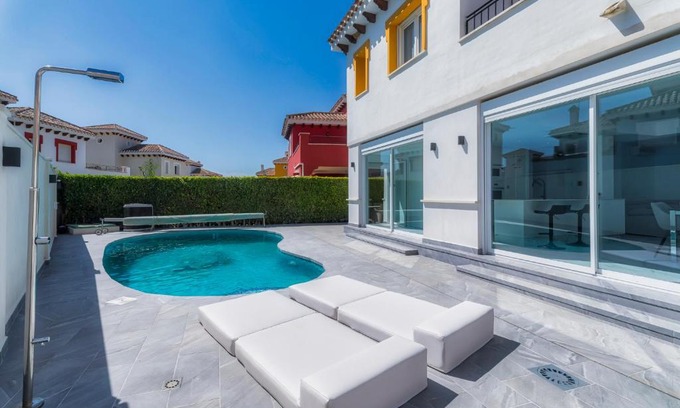 Torre-Pacheco Villa | Villa Fresno with Private Pool on gated 5* Mar Menor Golf Resort - 3 Bed/3 shower/WC