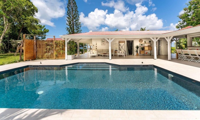 Grand-Bourg Villa | Villa Moca offering sea views with private saltwater pool ideal for 8 people