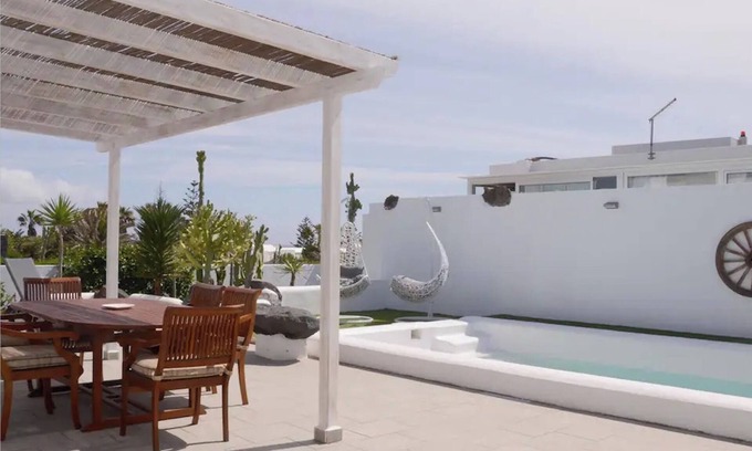 Charco del Palo Villa | Villa Tranquilidad with incredible private terrace and heated pool