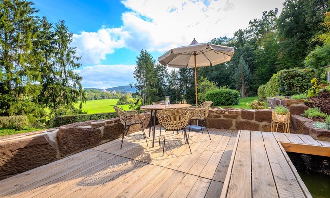 Bad Kissingen Apartment | Villa Waldeck: Secluded location | sun terrace | kitchen