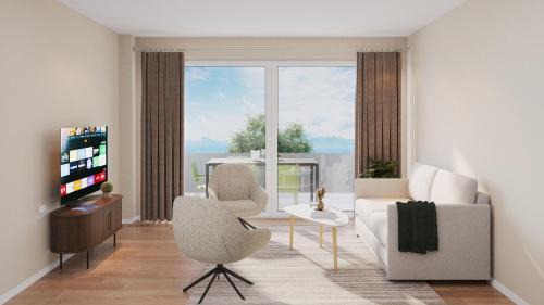 Embrach Apartment | Visionary Hospitality Embrach, Zürich - Premium Apartments with Free Parking, Washer, Kitchen, Rooftop Terrace, Lounge, Bus Stop, Train Station, 15'Airport