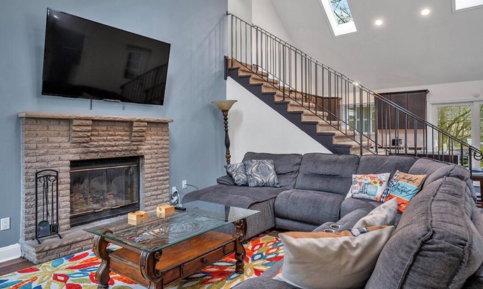 Tobyhanna House | Warm & Welcoming Poconos Getaway - Hot Tub Fireplace