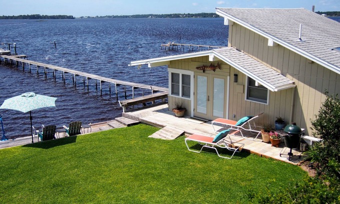Peletier Cottage | Water Lovers Retreat: stunning water views - dolphins for neighbors
