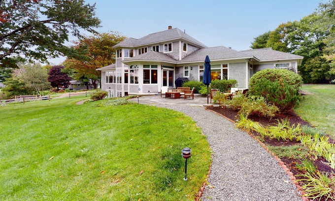 Belfast House | Waterfront home with ocean views, fireplace, AC & washer/dryer