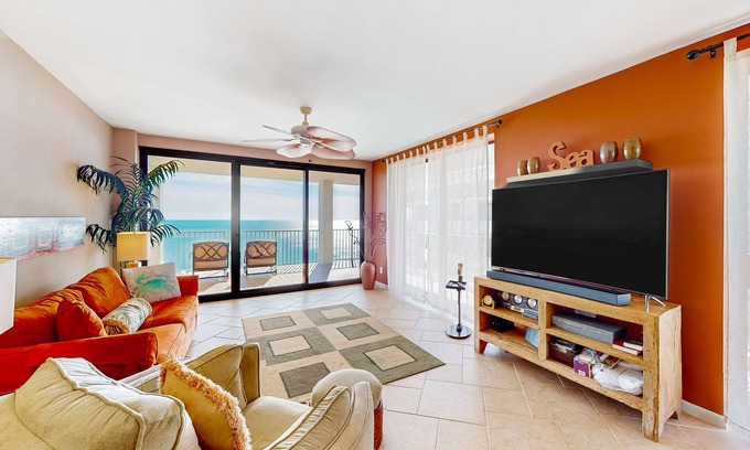 Orange Beach Condo | Waterfront oasis with direct beach access, pool, hot tub, & gym