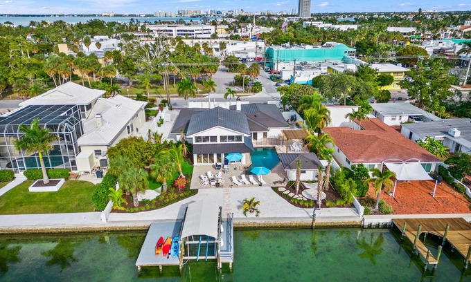 Saint Armands Key House | Waterfront w/Putting Green, Heated Pool, Dock -Manatee Cove