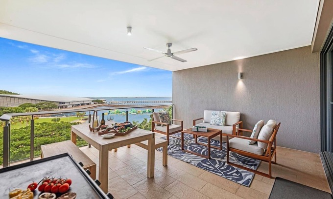Darwin City Centre Apartment | Waterfront Wonder Expansive Indoor Outdoor Haven
