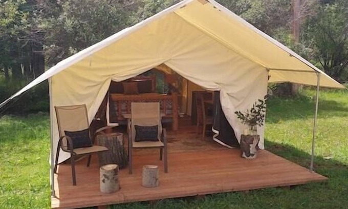 Saddlestring House | Wildwood Wall Tent, Wildwood Wall Tent by the Stream