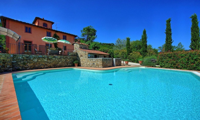 Sant'Andrea in Percussina Villa | Wonderful private villa with A/C, hot tub, WIFI, private pool, TV, panoramic view, close to Florence