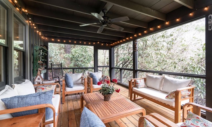 Highlands Cabin | Wonderfall Cottage | Beautiful Home & Carriage House with Waterfall & Dramatic Mountain Views