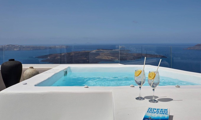 Firostefani Villa | Wonderful Santorini Villa | Villa Sheril | 1 Bedroom Suite | Outdoor Hot Tub |.