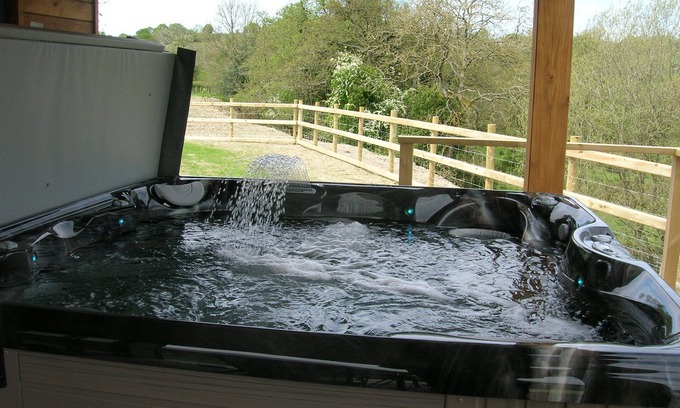 Hundred House Cabin | Woodland Lodge - A Five star luxury lodge with hot tub under cover.