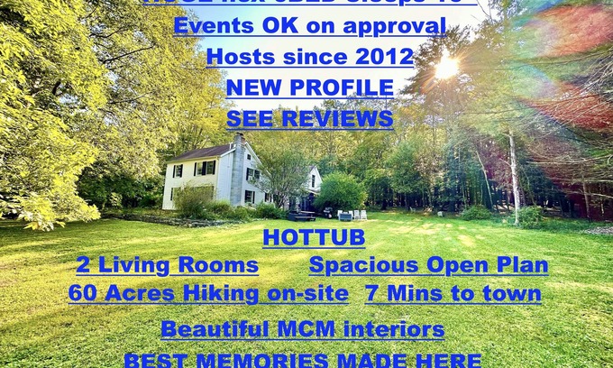 Mount Marion House | Woodstock MCMstyled house 60acres hottub Woodstock