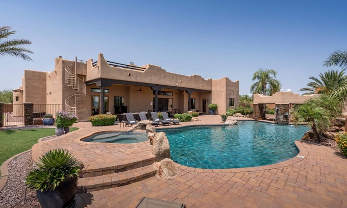 Rio Verde Foothills House | WOW! Lavish Family Desert Oasis w/HUGE Pool, Fire Pit & NEW Pickleball Court!