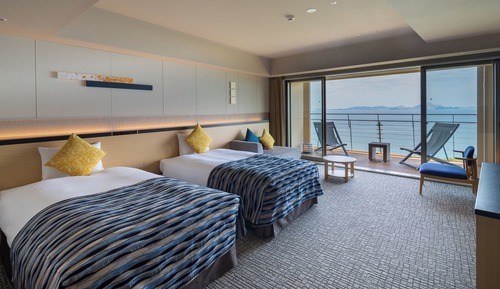 Premium Twin Room with Semi-Open Air Bath and deck, Non Smoking, Ocean View