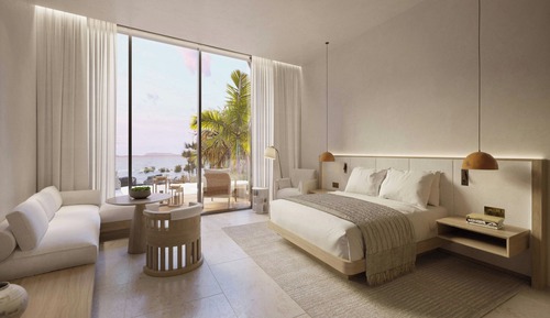 Deluxe Room, 2 Queen Beds, Terrace, Partial Sea View