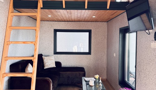 Tiny Home with Classic Loft Bed Lake View