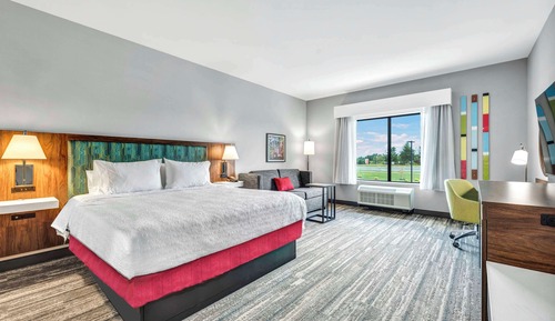 Room, 1 King Bed with Sofa bed, Refrigerator & Microwave