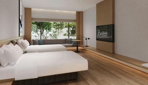 Standard Double Room with Two Double Beds and Atrium View