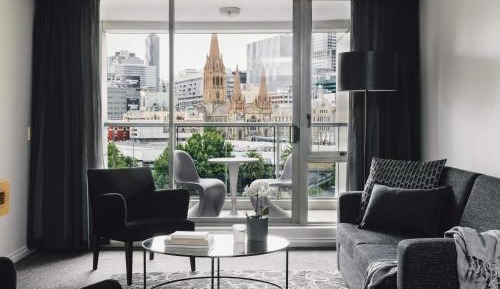 Two-Bedroom Two-Bathroom Deluxe Suite with Balcony and River View - Floors 10-15