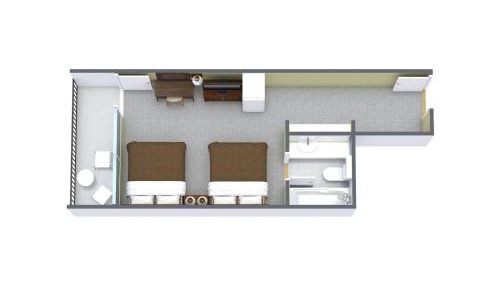 1 Bedroom Boulevard View with 2 Double Beds - E