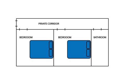 Two Connecting Double Rooms