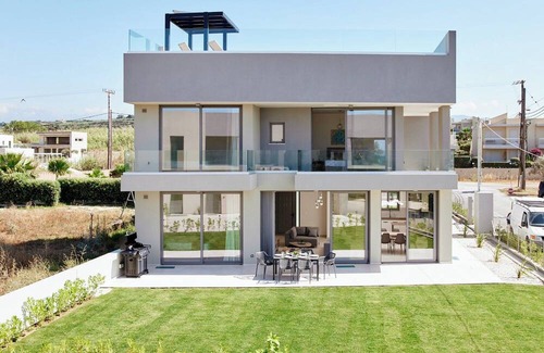 Pyrgos Psilonerou Villa | 2 Steps Restaurants/supermarkets & Maleme Beach/no car Needed /new Built Villa