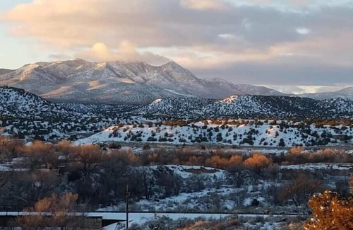 Cerrillos House | Romantic, Rock Carriage House, Hot Tub, WoodStove, on Historic Property