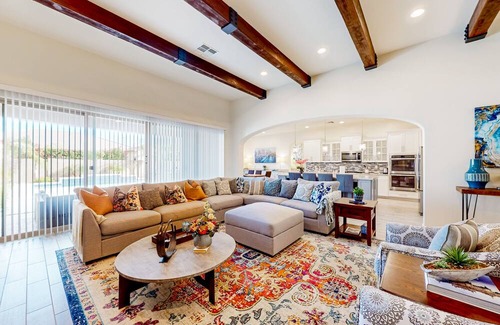Chandler House | Mtn-view home with private pool, pool spa, grill, office, streaming, W/D, & AC