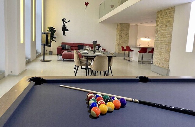 Loft with Pool Table, Kitchen Island & Gallery
