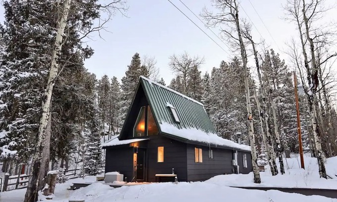 Evergreen Cabin | Scandinavian A-Frame Forest Cabin w/ Hot Tub
