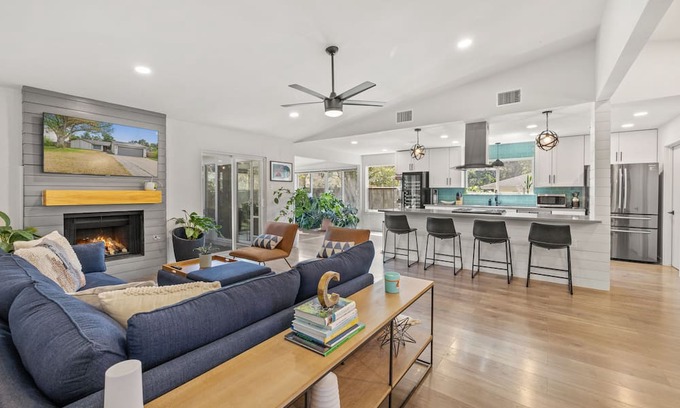 Austin House | ATX Oasis Home w/Pool, Workspaces & Large Backyard