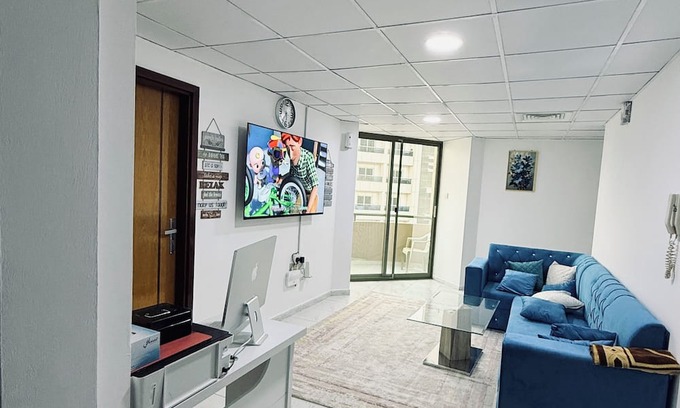 Al Majaz Apartment | Charming 1-bedroom apartment in superb Sharjah with AC, high speed WIFI